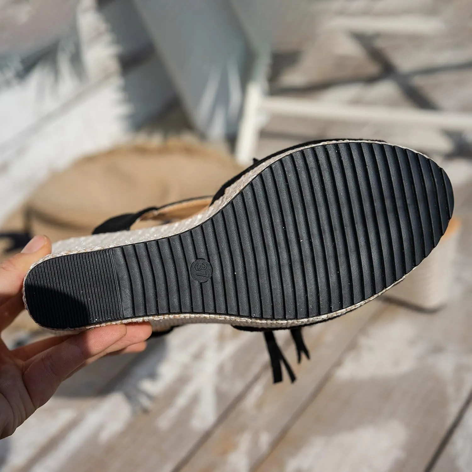 Sandals for Women 2025 Dressy Suede Tassel Wedge Sandals Women's Adjustable Back Strap High Heeled Wedges Heels