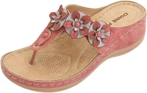 Sandals for Women Wedge Shoes Summer Womens Platform Flip Flops Comfortable Casual Dressy Sandal Shoes Orthopedic Slip on Wedges Breathable Mesh Hollow Sports Non-Slip Open Toe Flip-Flops