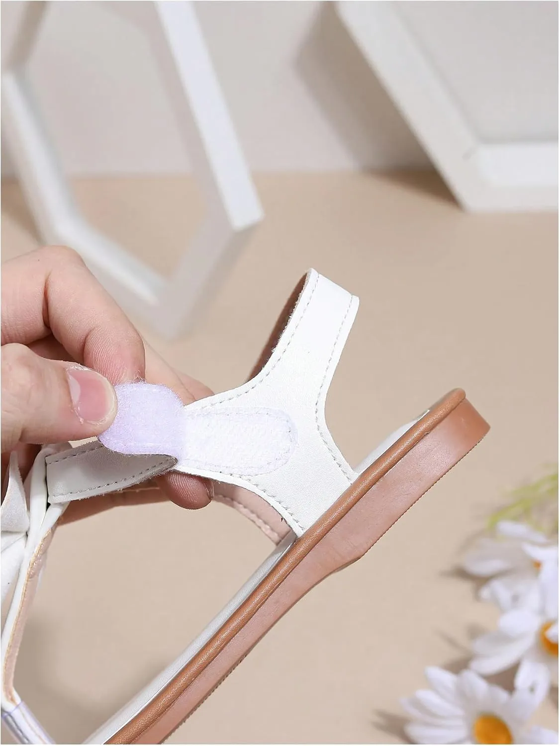 SHENHE Girl's Bow Thong Sandals Open Round Toe Ankle Strap Cute Summer Flat Shoes