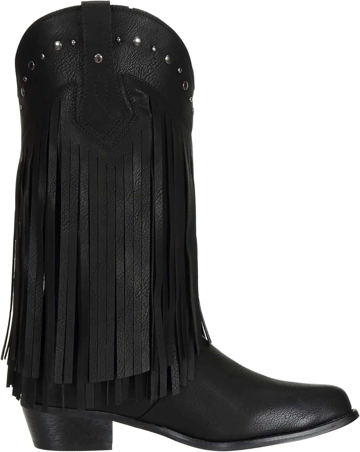 SheSole Women's Wide Width Fringe Boots Western Cowgirl Cowboy Boots Extra Wide Calf Black Brown