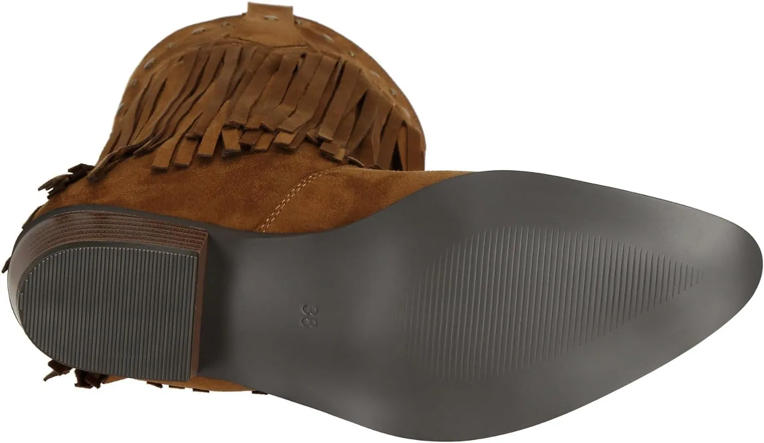 SheSole Women's Wide Width Fringe Boots Western Cowgirl Cowboy Boots Extra Wide Calf Black Brown
