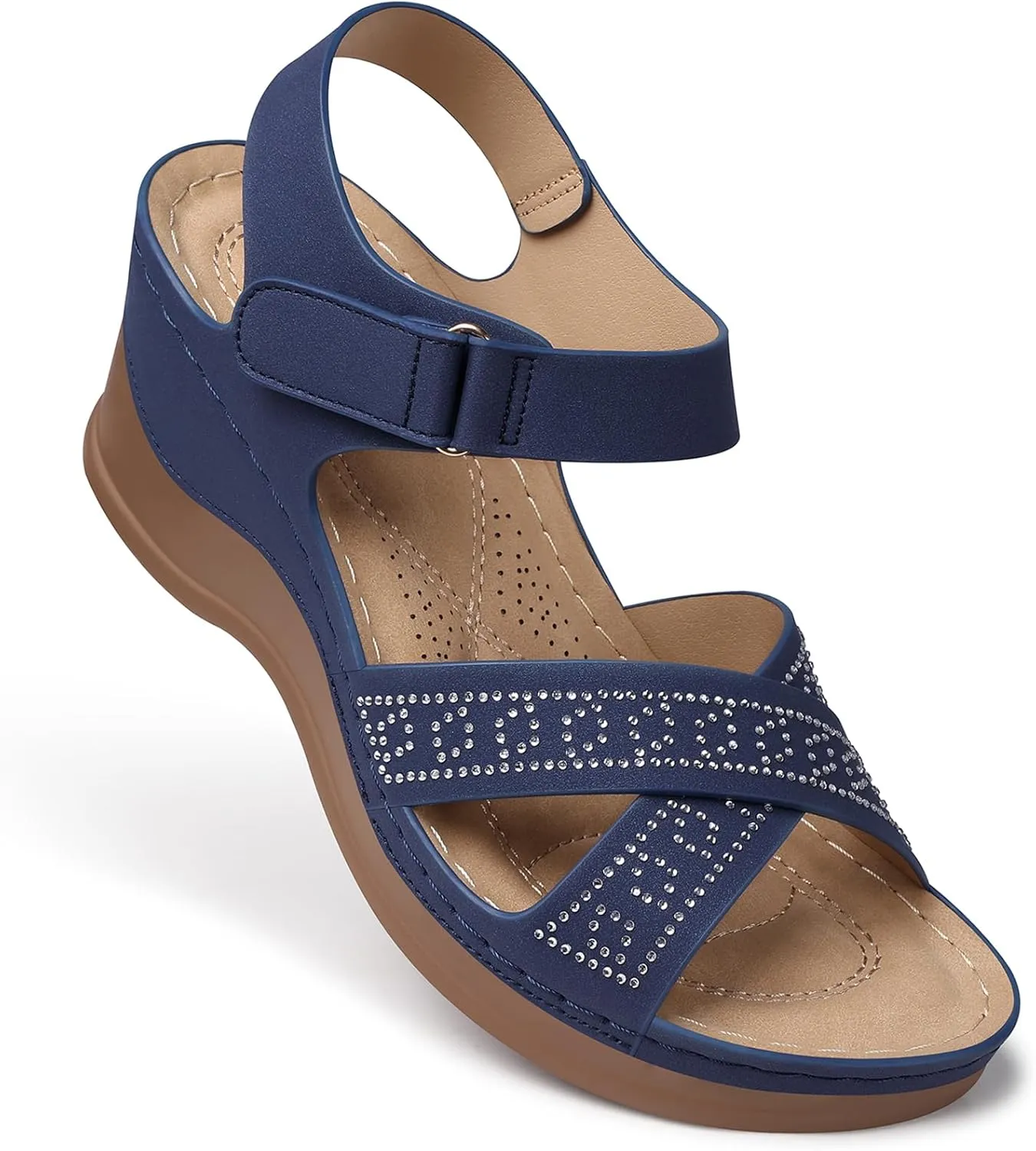 SHIBEVER Women's Wedge Sandals Platform: Comfortable Dressy Arch Support - Summer Open Toe Women Sandals