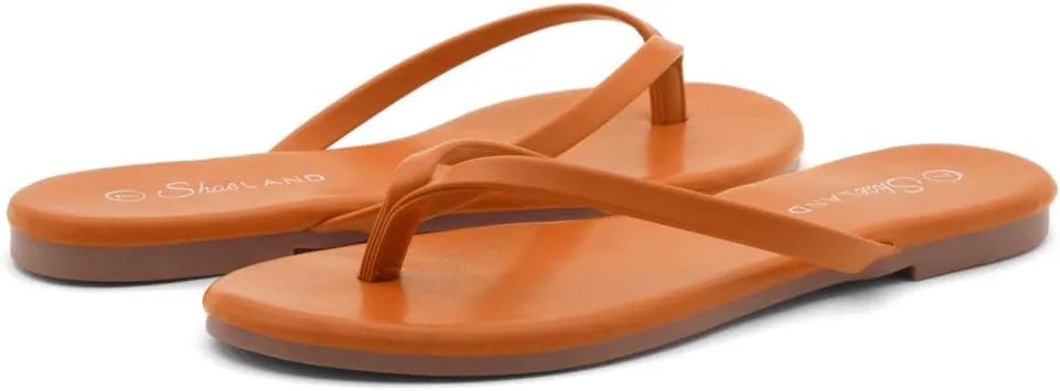 Shoe Land Flip Flops for Women 2025 - Memory Foam Slides & Flat Sandals | Ultra-Comfortable Thong Lightweight Summer Shoes for Beach, Pool & Dressy Outfits
