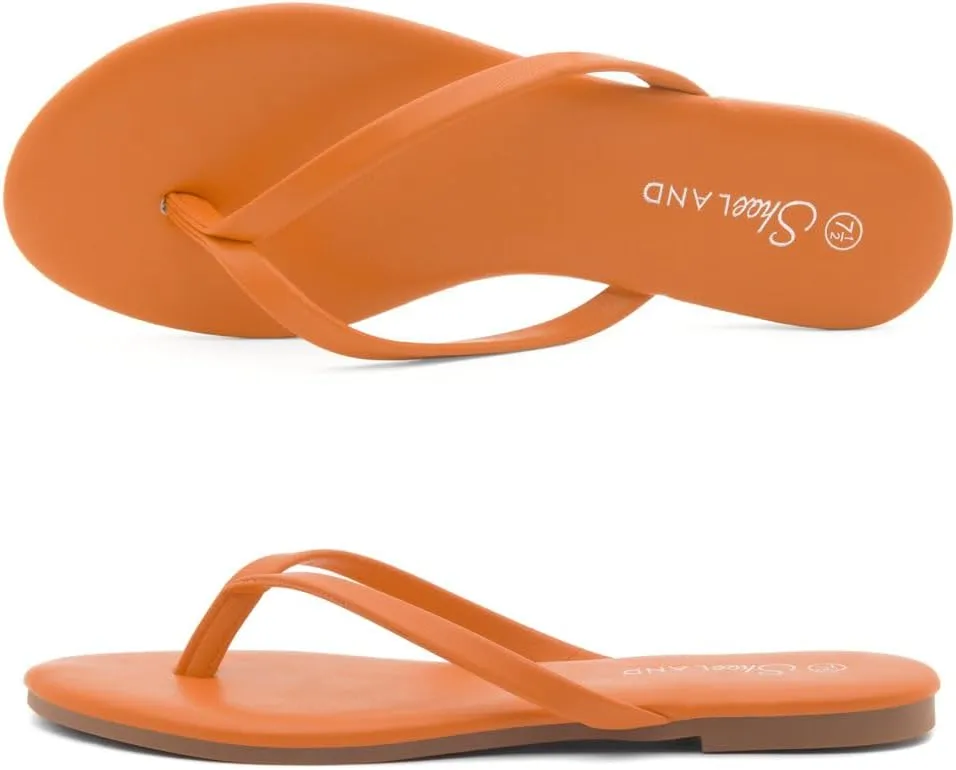 Shoe Land Flip Flops for Women 2025 - Memory Foam Slides & Flat Sandals | Ultra-Comfortable Thong Lightweight Summer Shoes for Beach, Pool & Dressy Outfits