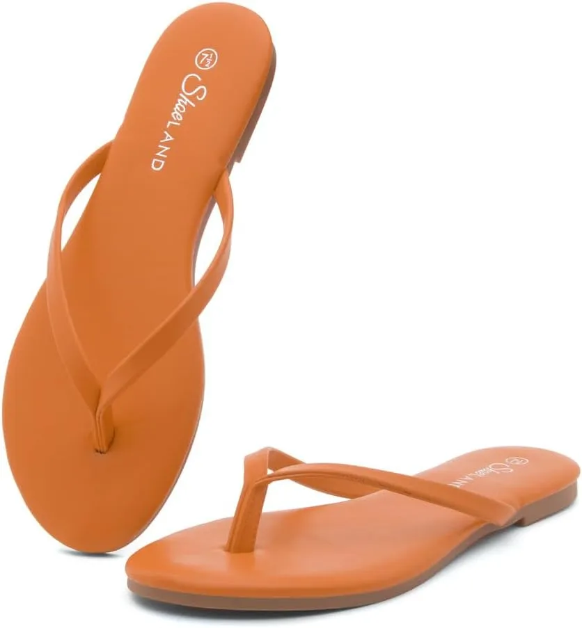 Shoe Land Flip Flops for Women 2025 - Memory Foam Slides & Flat Sandals | Ultra-Comfortable Thong Lightweight Summer Shoes for Beach, Pool & Dressy Outfits