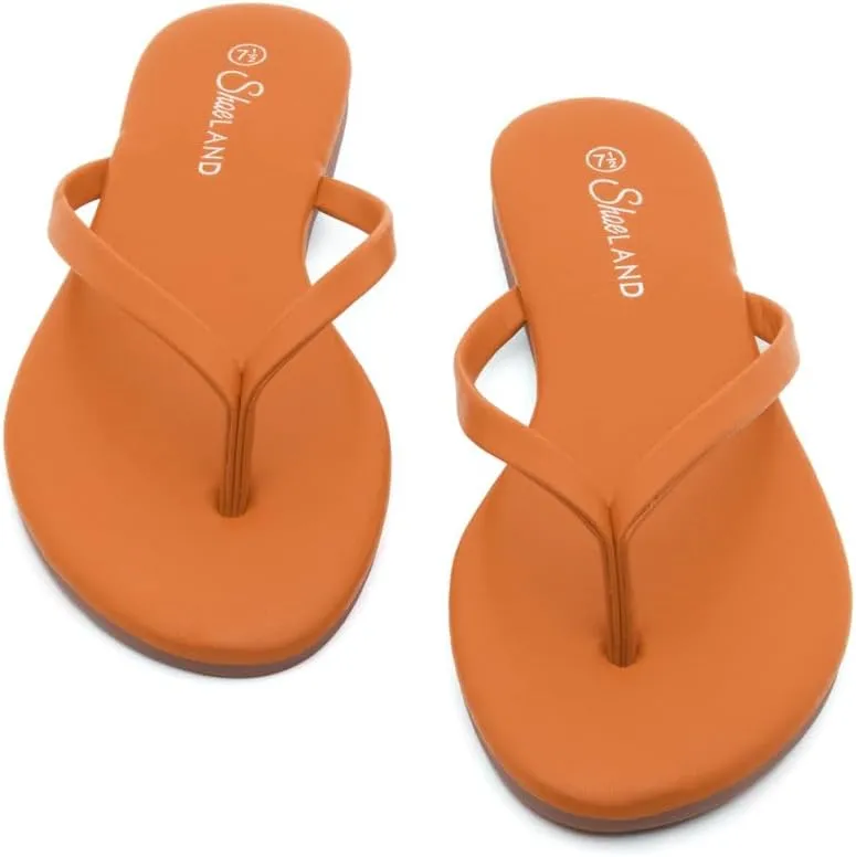Shoe Land Flip Flops for Women 2025 - Memory Foam Slides & Flat Sandals | Ultra-Comfortable Thong Lightweight Summer Shoes for Beach, Pool & Dressy Outfits