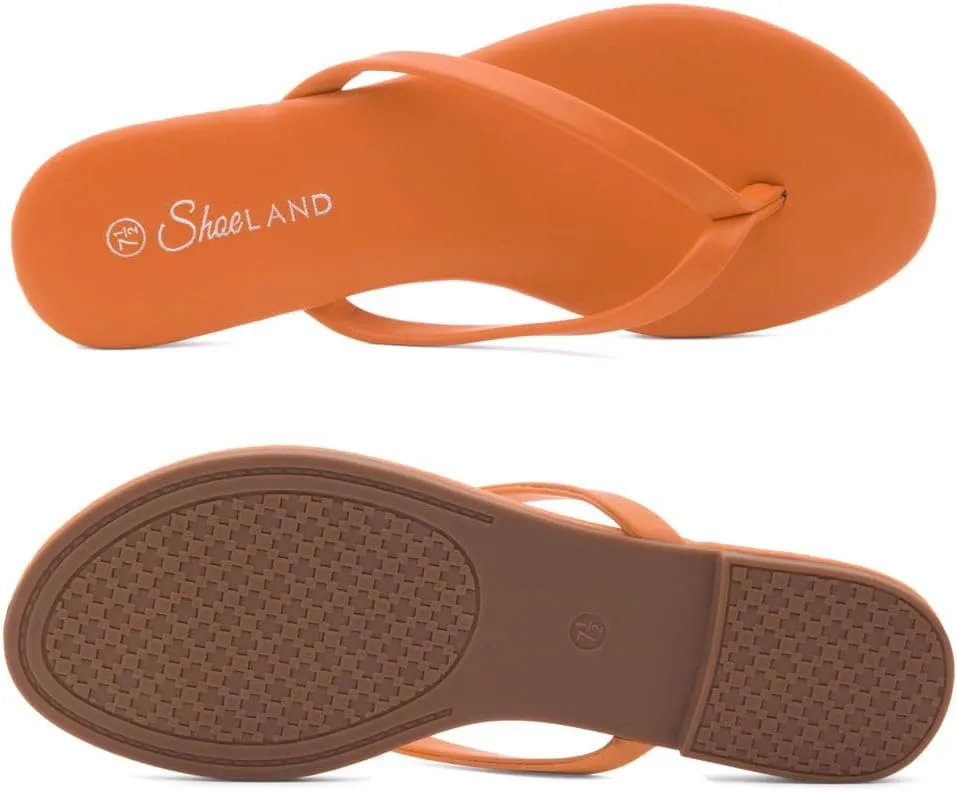 Shoe Land Flip Flops for Women 2025 - Memory Foam Slides & Flat Sandals | Ultra-Comfortable Thong Lightweight Summer Shoes for Beach, Pool & Dressy Outfits