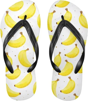 Sinestour Bananas Flip Flops for Beach Thong Sandals Anti-slip Lightweight Flat Slippers for Indoor Outdoor House