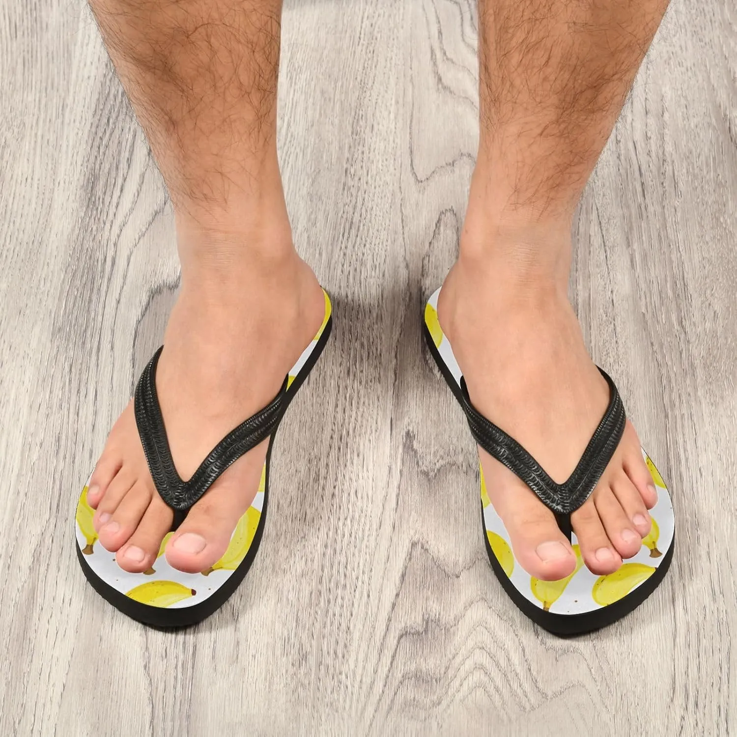 Sinestour Bananas Flip Flops for Beach Thong Sandals Anti-slip Lightweight Flat Slippers for Indoor Outdoor House