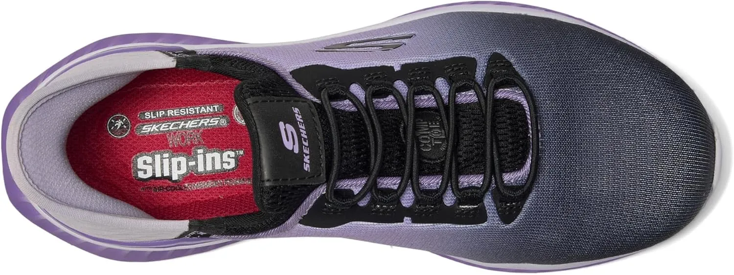 Skechers Women's Slip-Ins Work: Tilido - Ombray Slip Resistant Bungee Sneakers