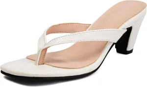 Slip On Heels for Women Square Toe Block Heel Mules Open Toe Sexy Dress Heeled Sandals Evening Party Prom Dance Shoes