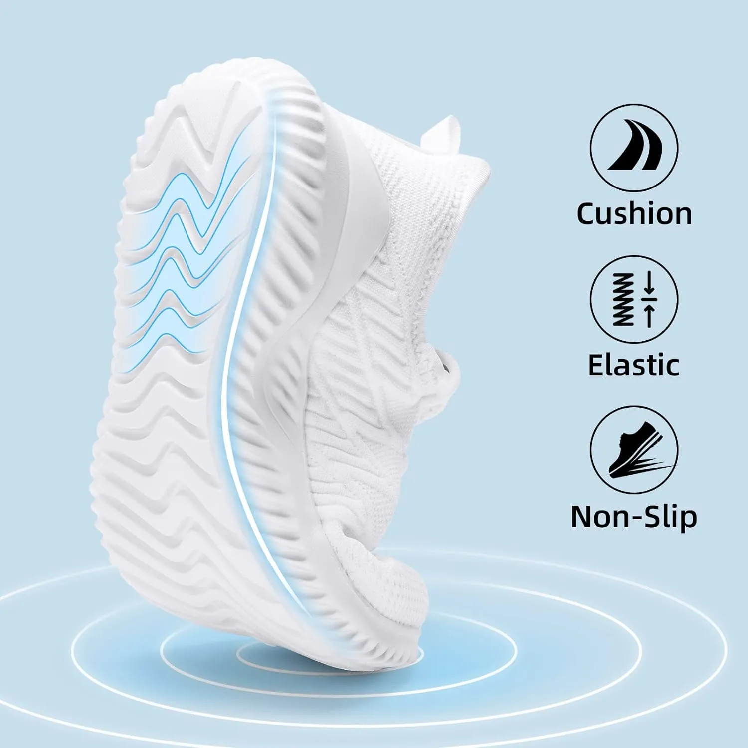 Slow Man Womens Walking Tennis Shoes Fashion Slip on Comfortable Lightweight Memory Foam Athletic Casual Sneakers for Running Gym Workout Nurse