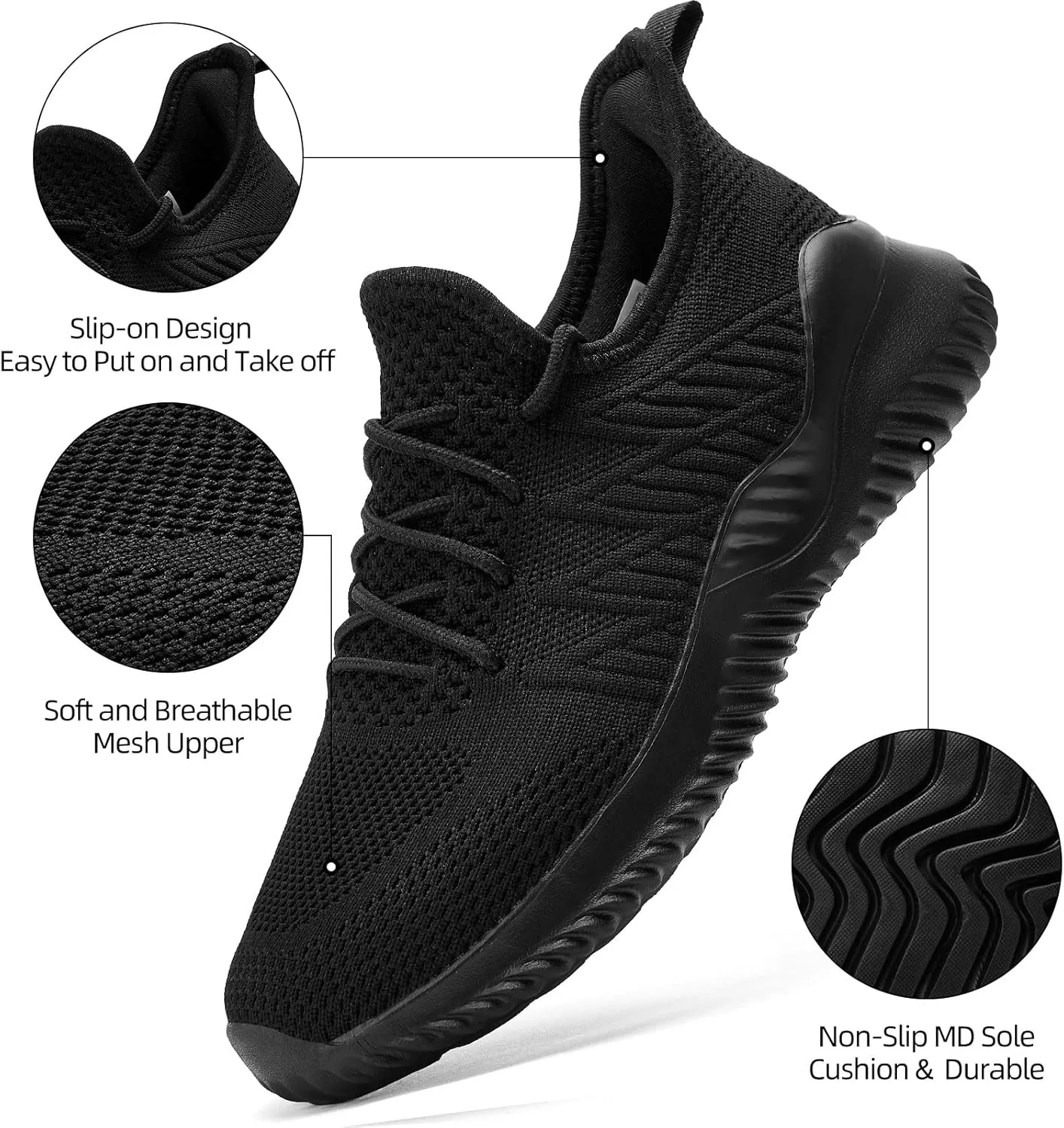 Slow Man Womens Walking Tennis Shoes Fashion Slip on Comfortable Lightweight Memory Foam Athletic Casual Sneakers for Running Gym Workout Nurse