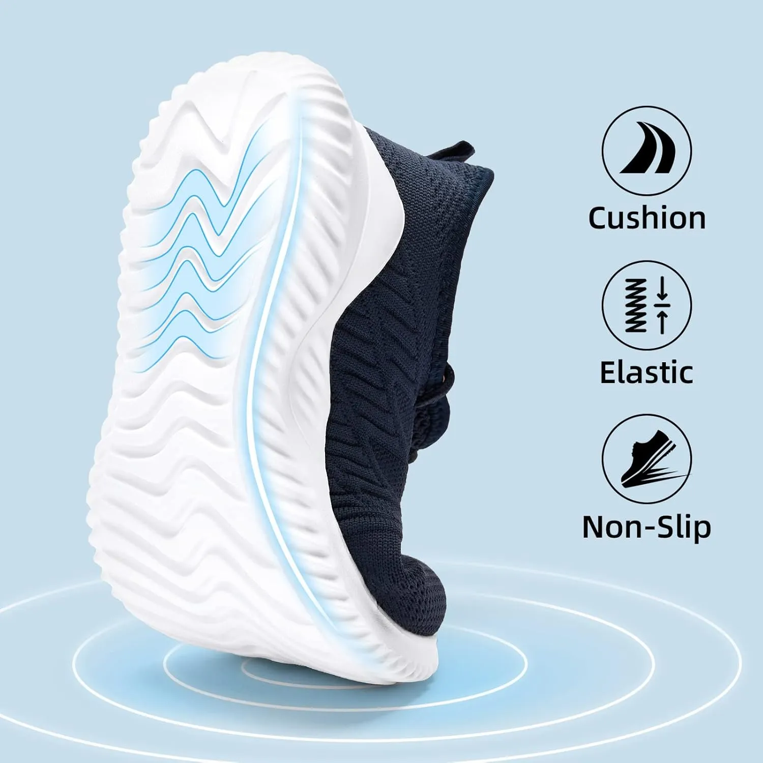Slow Man Womens Walking Tennis Shoes Fashion Slip on Comfortable Lightweight Memory Foam Athletic Casual Sneakers for Running Gym Workout Nurse