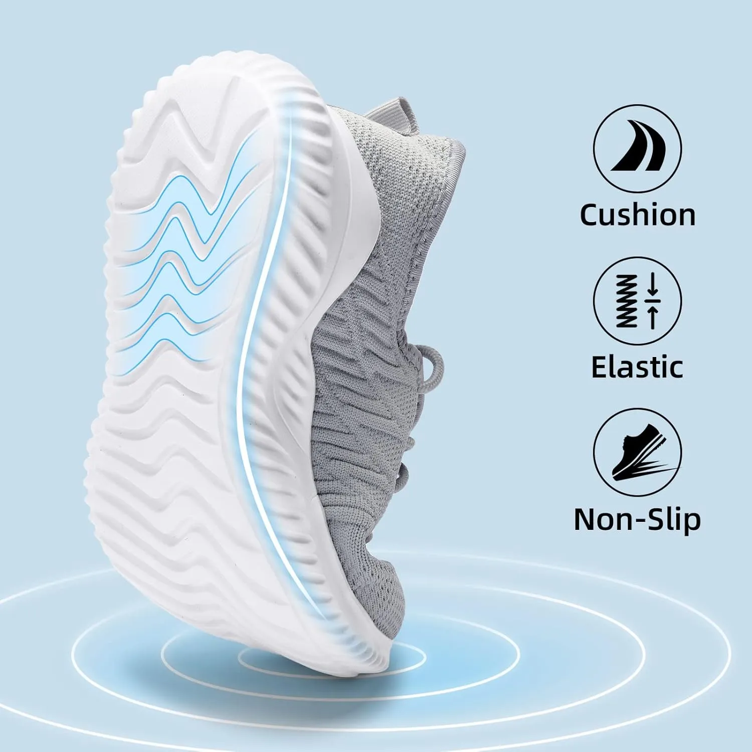 Slow Man Womens Walking Tennis Shoes Fashion Slip on Comfortable Lightweight Memory Foam Athletic Casual Sneakers for Running Gym Workout Nurse