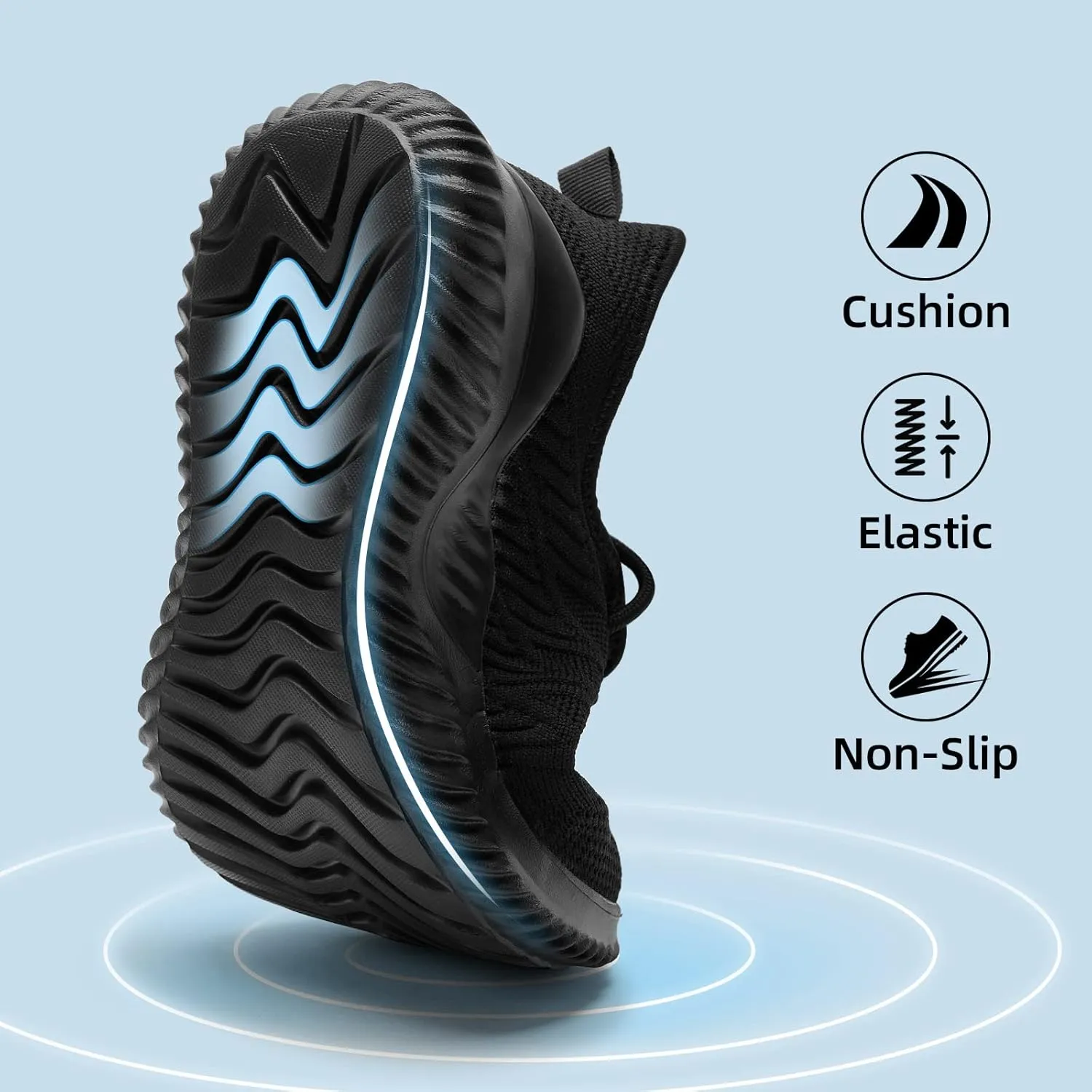 Slow Man Womens Walking Tennis Shoes Fashion Slip on Comfortable Lightweight Memory Foam Athletic Casual Sneakers for Running Gym Workout Nurse