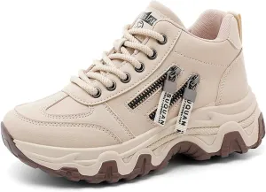 Sneakers Women New Korean Fashion Round Head Lace Up Casual Shoes Thick Bottom Running Shoes Womens 12 Running Shoes