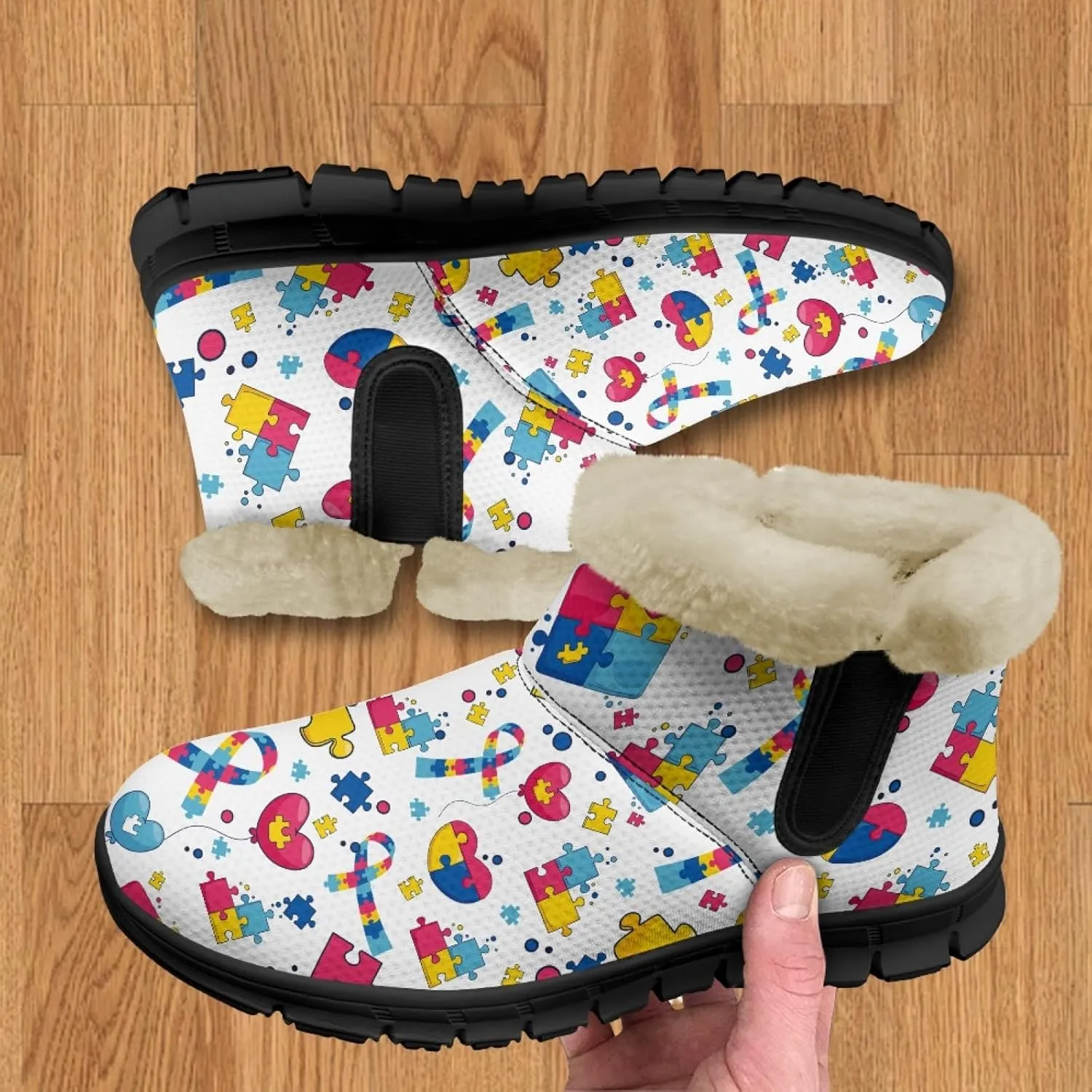 Snow Boots for Women -Fashion Winter Warm Snow Boots Anti-Slip outdoor Furry bootie for men women