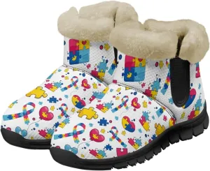 Snow Boots for Women -Fashion Winter Warm Snow Boots Anti-Slip outdoor Furry bootie for men women