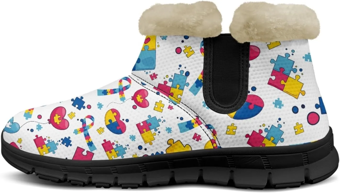Snow Boots for Women -Fashion Winter Warm Snow Boots Anti-Slip outdoor Furry bootie for men women