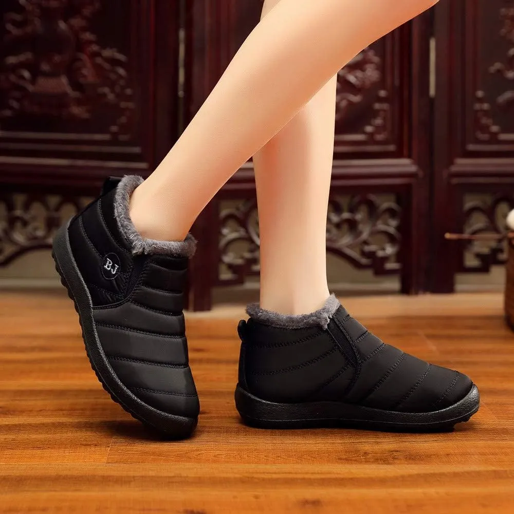 Snow Boots for Women Shoes Winter Slip On Ankle Booties Warm Fur Lined Waterproof Comfortable Womens Mens Short Boots