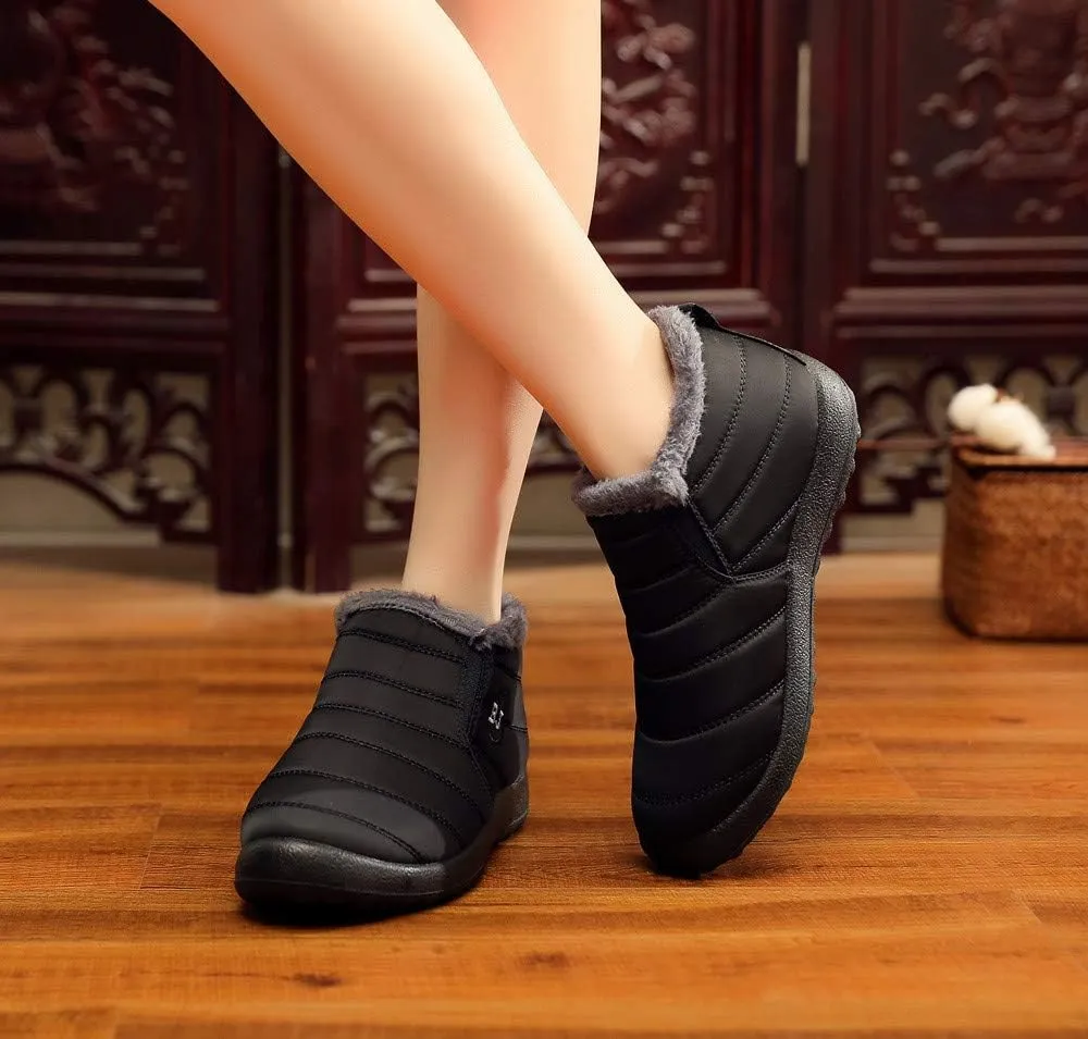 Snow Boots for Women Shoes Winter Slip On Ankle Booties Warm Fur Lined Waterproof Comfortable Womens Mens Short Boots
