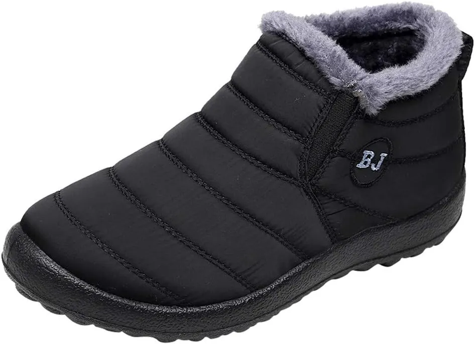 Snow Boots for Women Shoes Winter Slip On Ankle Booties Warm Fur Lined Waterproof Comfortable Womens Mens Short Boots