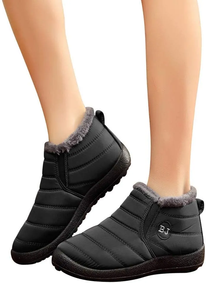 Snow Boots for Women Shoes Winter Slip On Ankle Booties Warm Fur Lined Waterproof Comfortable Womens Mens Short Boots