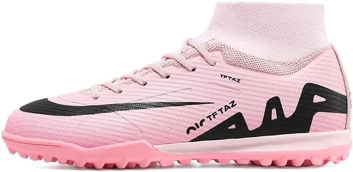 Soccer Cleats Mens Football Cleats Professional Soccer Shoes High-Tops Non-Slip Spikes for Big Boys Wide Training Sneaker Outdoor Indoor for AG/FG/TF Football Boots