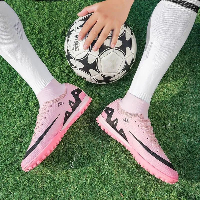 Soccer Cleats Mens Football Cleats Professional Soccer Shoes High-Tops Non-Slip Spikes for Big Boys Wide Training Sneaker Outdoor Indoor for AG/FG/TF Football Boots