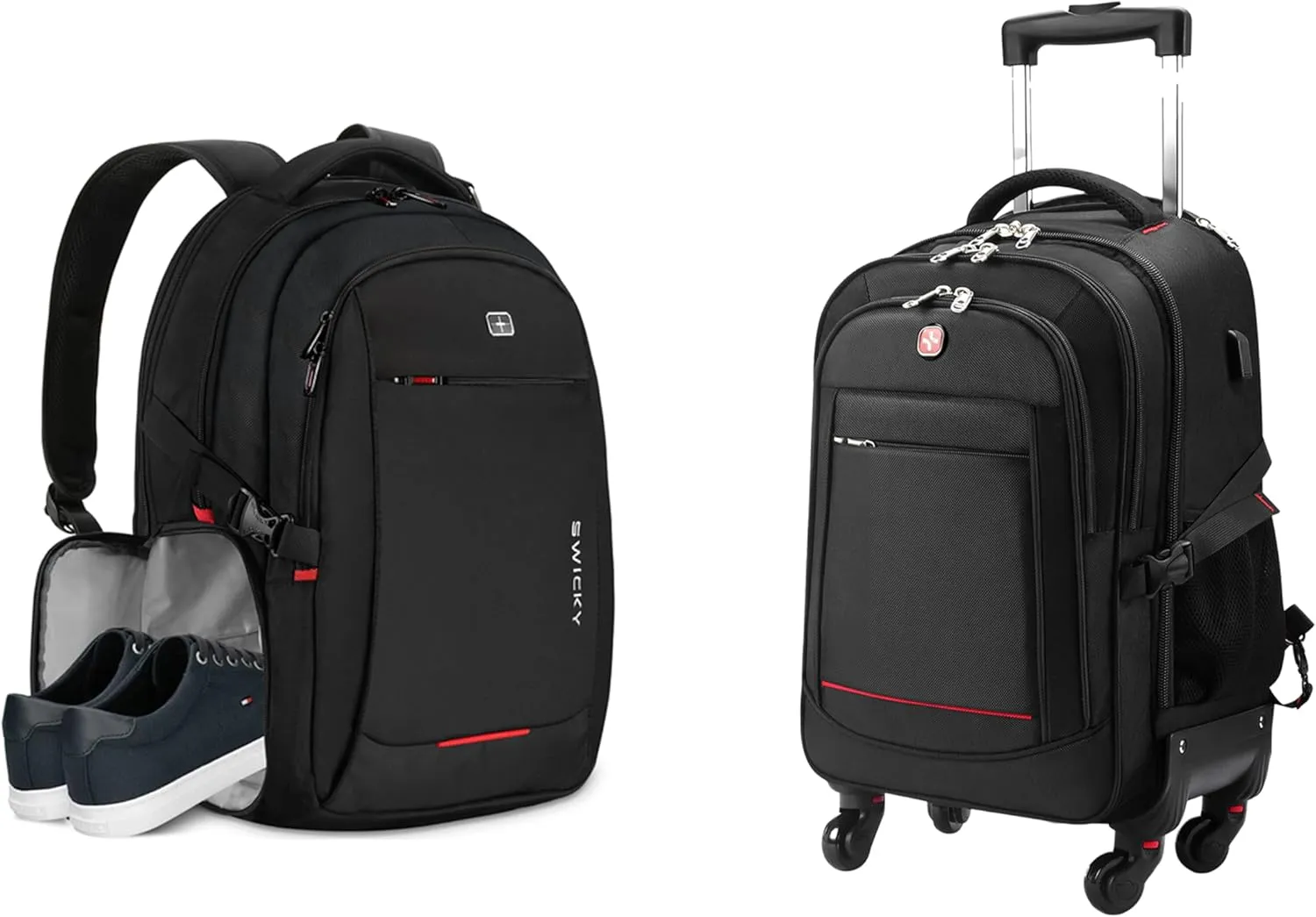 star cloud Rolling Backpack   18inch Laptop Backpack with Shoes Compartment