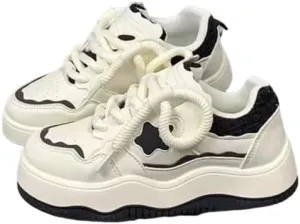 Star Platform Sneakers for Women - Chunky Cute Aesthetic Shoes, Thick Sole Anti-Slip Comfort US 4-8 (Gifts, Charms)