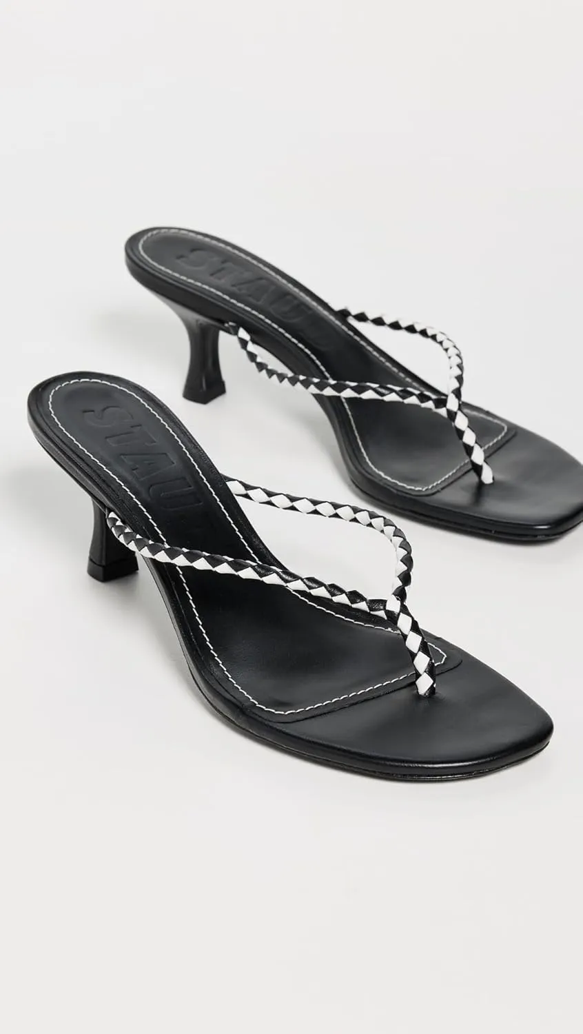 STAUD Women's Freja Thong Kitten Heel Sandals