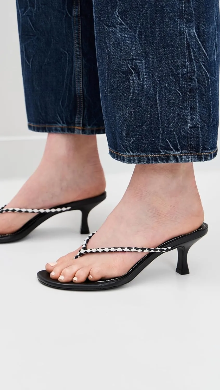 STAUD Women's Freja Thong Kitten Heel Sandals