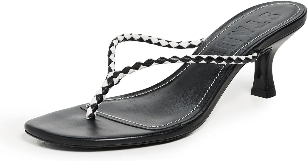 STAUD Women's Freja Thong Kitten Heel Sandals