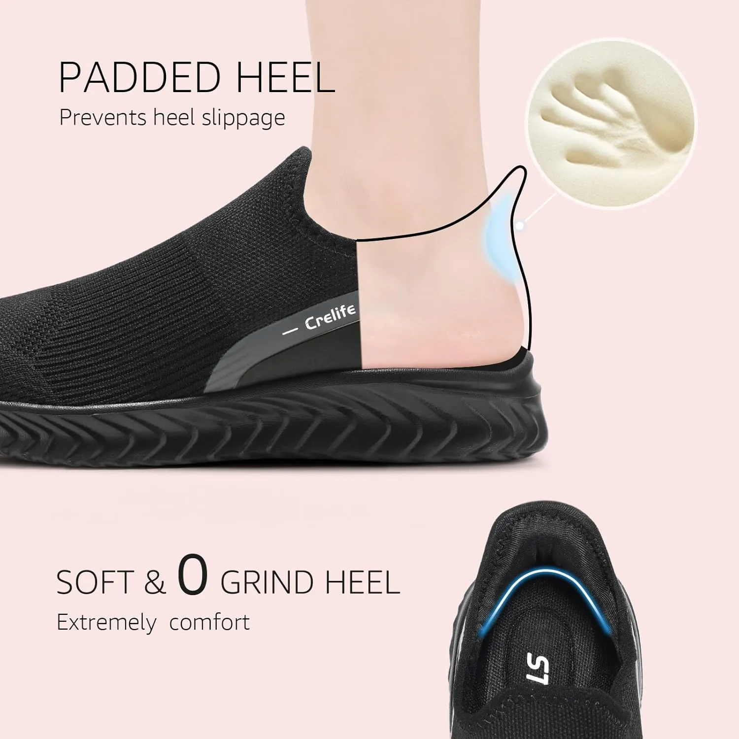 STQ Slip on Sneakers Women Ladies Comfortable Arch Support Soft Breathable Lightweight Tennis Casual Nurse Maternity Elderly Comfort Standing Walking Travelling