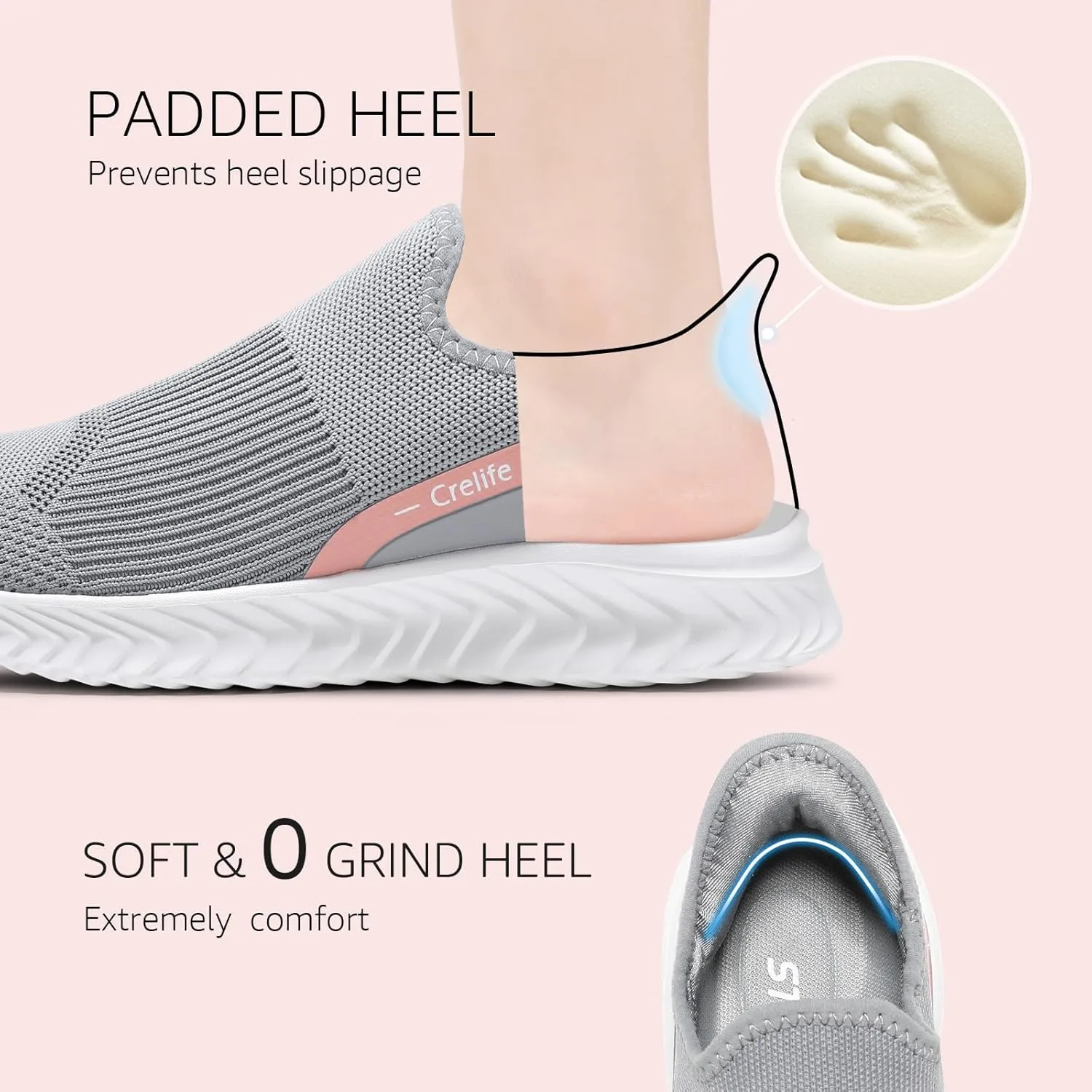 STQ Slip on Sneakers Women Ladies Comfortable Arch Support Soft Breathable Lightweight Tennis Casual Nurse Maternity Elderly Comfort Standing Walking Travelling