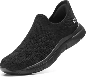 STQ Slip on Sneakers Women Walking Shoes Orthopedic Tennis Arch Support Orthopedic Maternity Elderly Plantar Fasciitis Standing Comfort Workout Travelling