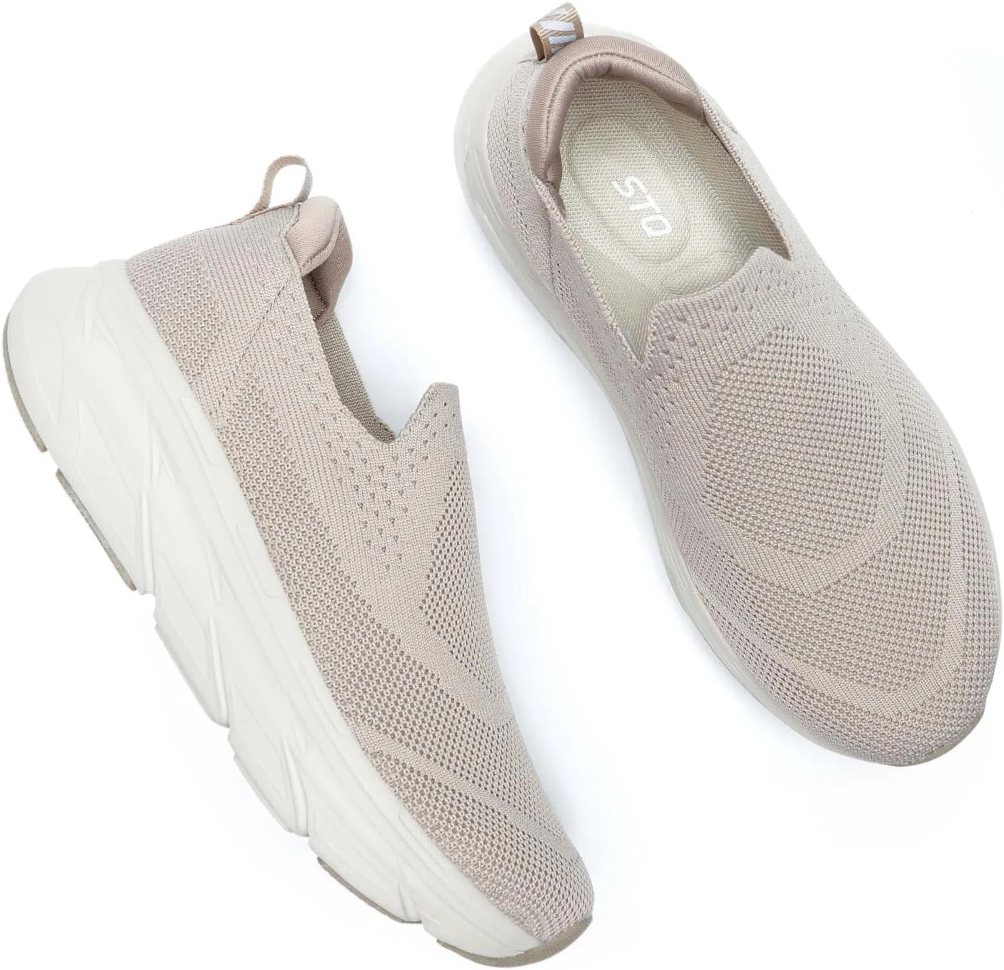 STQ Slip on Sneakers Women Walking Shoes with Arch Support Comfortable Non-Slip Nurse Shoes