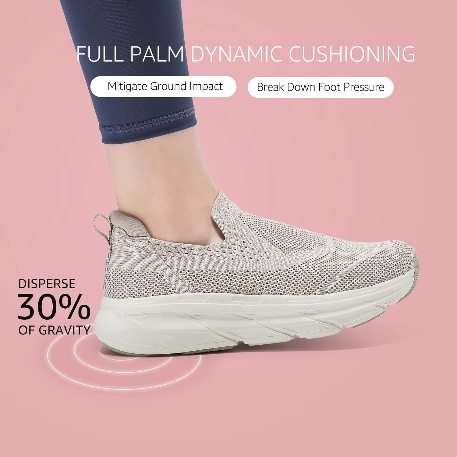 STQ Slip on Sneakers Women Walking Shoes with Arch Support Comfortable Non-Slip Nurse Shoes