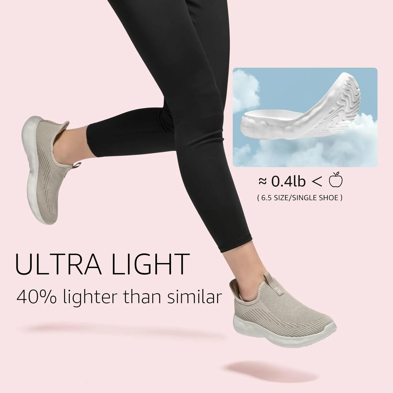 STQ Slip On Womens Sneakers Walking Orthopedic Breathable Arch Support Shoes with Cloud-Like Sole