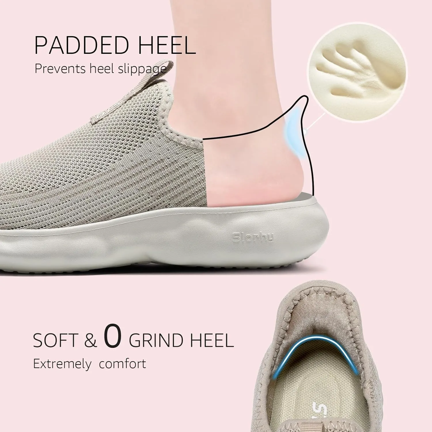 STQ Slip On Womens Sneakers Walking Orthopedic Breathable Arch Support Shoes with Cloud-Like Sole