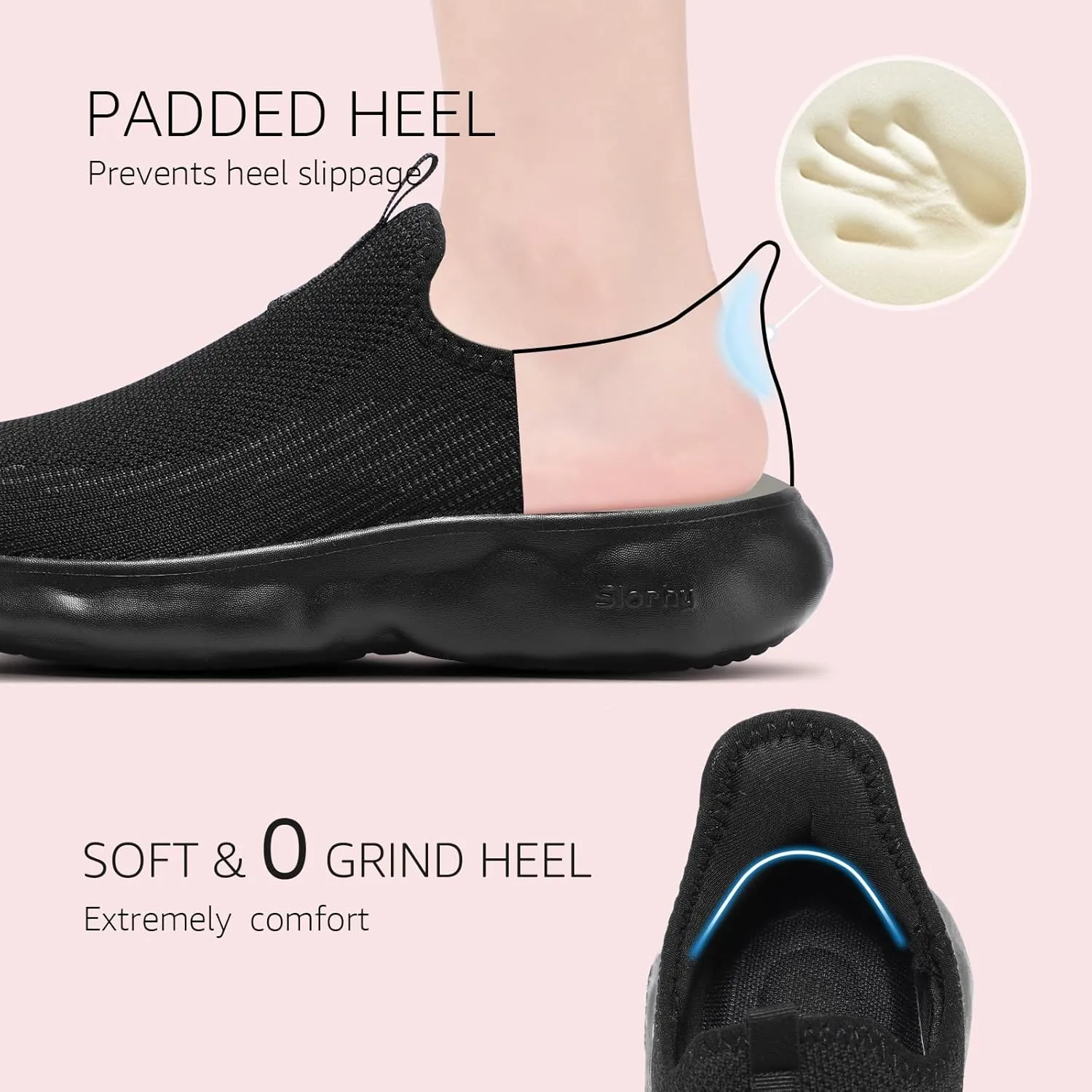 STQ Slip On Womens Sneakers Walking Orthopedic Breathable Arch Support Shoes with Cloud-Like Sole