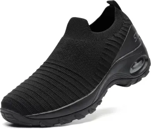 STQ Walking Shoes for Women Non Slip Work Shoes Comfort Slip on Sneakers