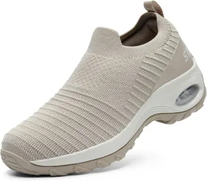STQ Walking Shoes for Women Non Slip Work Shoes Comfort Slip on Sneakers