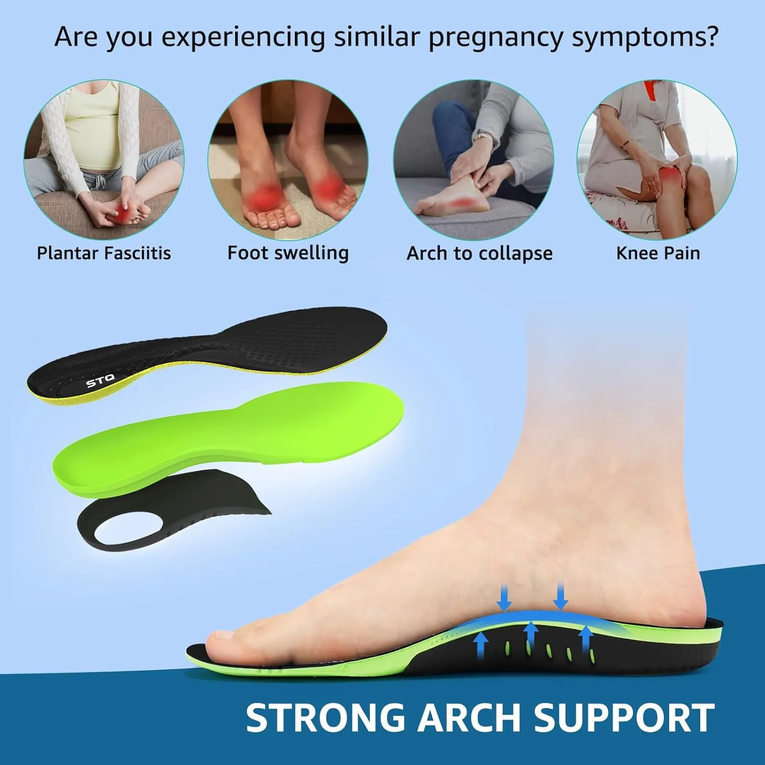 STQ Walking Shoes Women Orthopedic Slip On Breathable Mesh Sneakers Lightweight Arch Support Non Slip Maternity Nurse Ladies Tennis Plantar Fasciitis