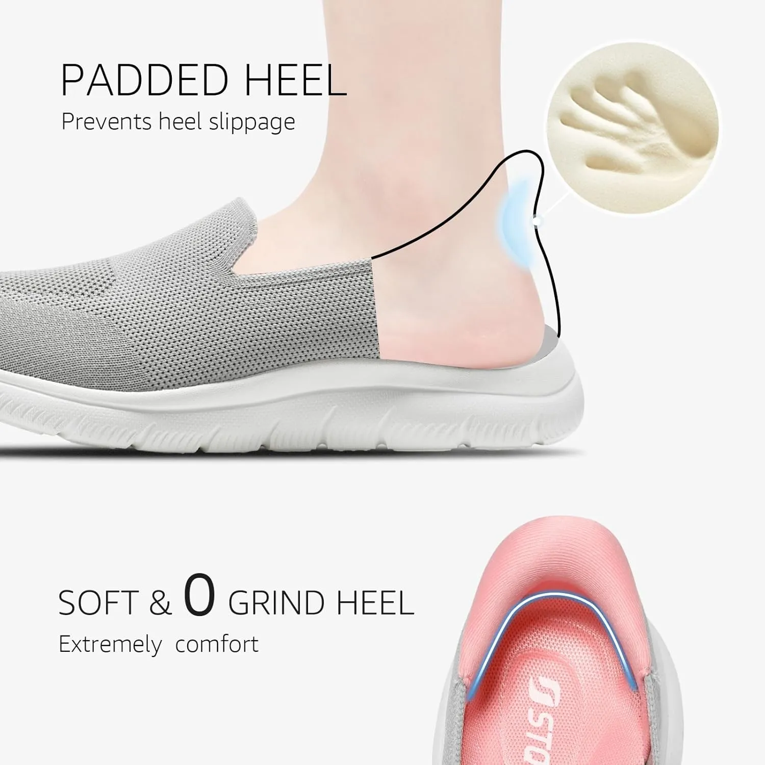 STQ Walking Shoes Women Slip on Sneakers Orthopedic Shoes Non Slip Elderly Comfort Lightweight Casual Standing Travelling