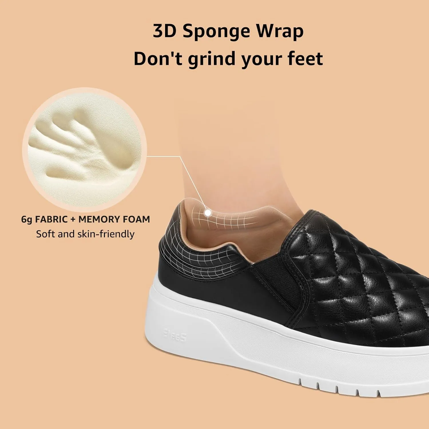 STQ Womens Platform Sneakers Slip On Shoes Quilted Comfort Casual Fall Loafers