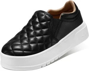 STQ Womens Platform Sneakers Slip On Shoes Quilted Comfort Casual Fall Loafers