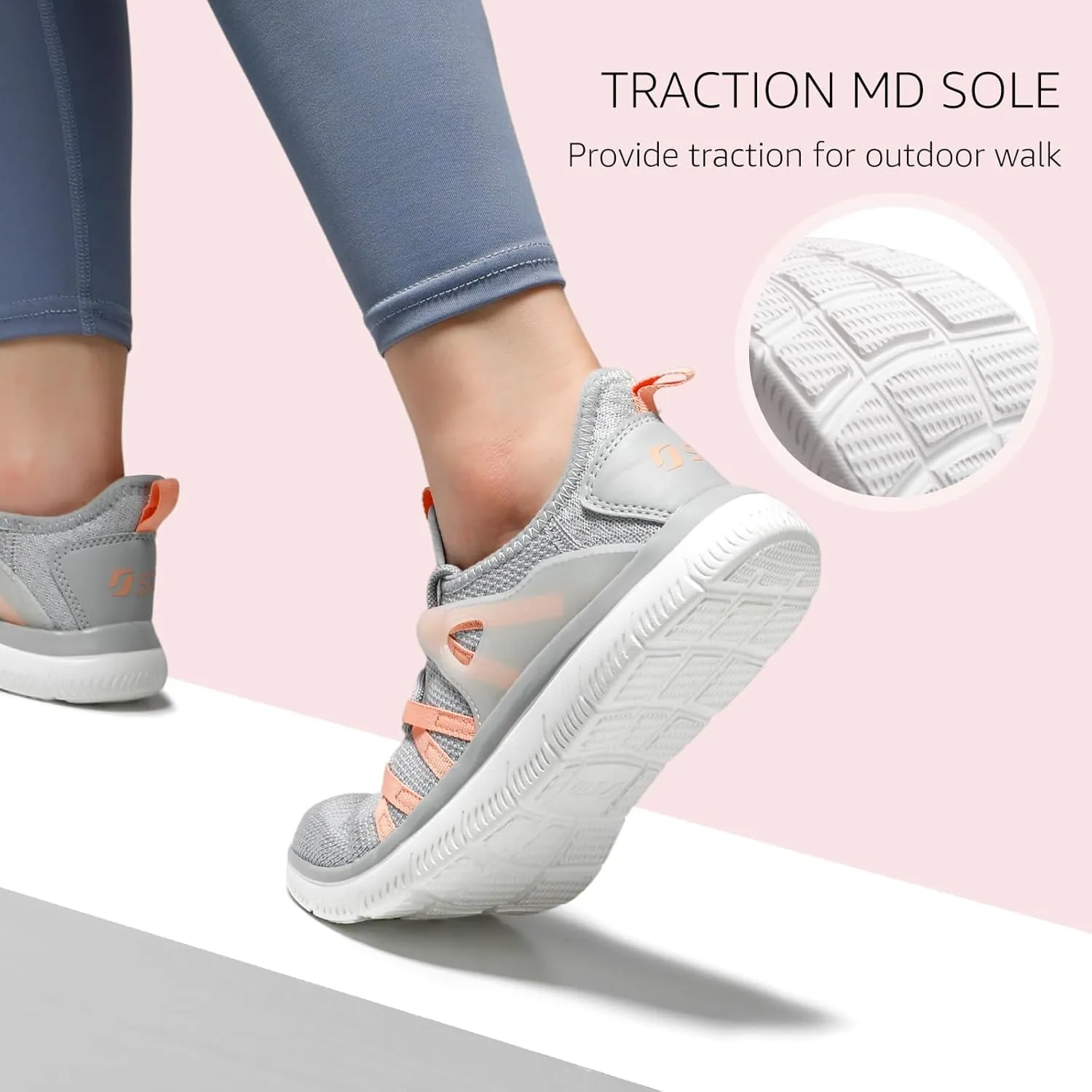 STQ Womens Slip on Sneakers Breathable Tennis Arch Support Comfortable Walking Shoes Plantar Fasciitis Orthopedic Workout Gym Cross Training Athletic Standing